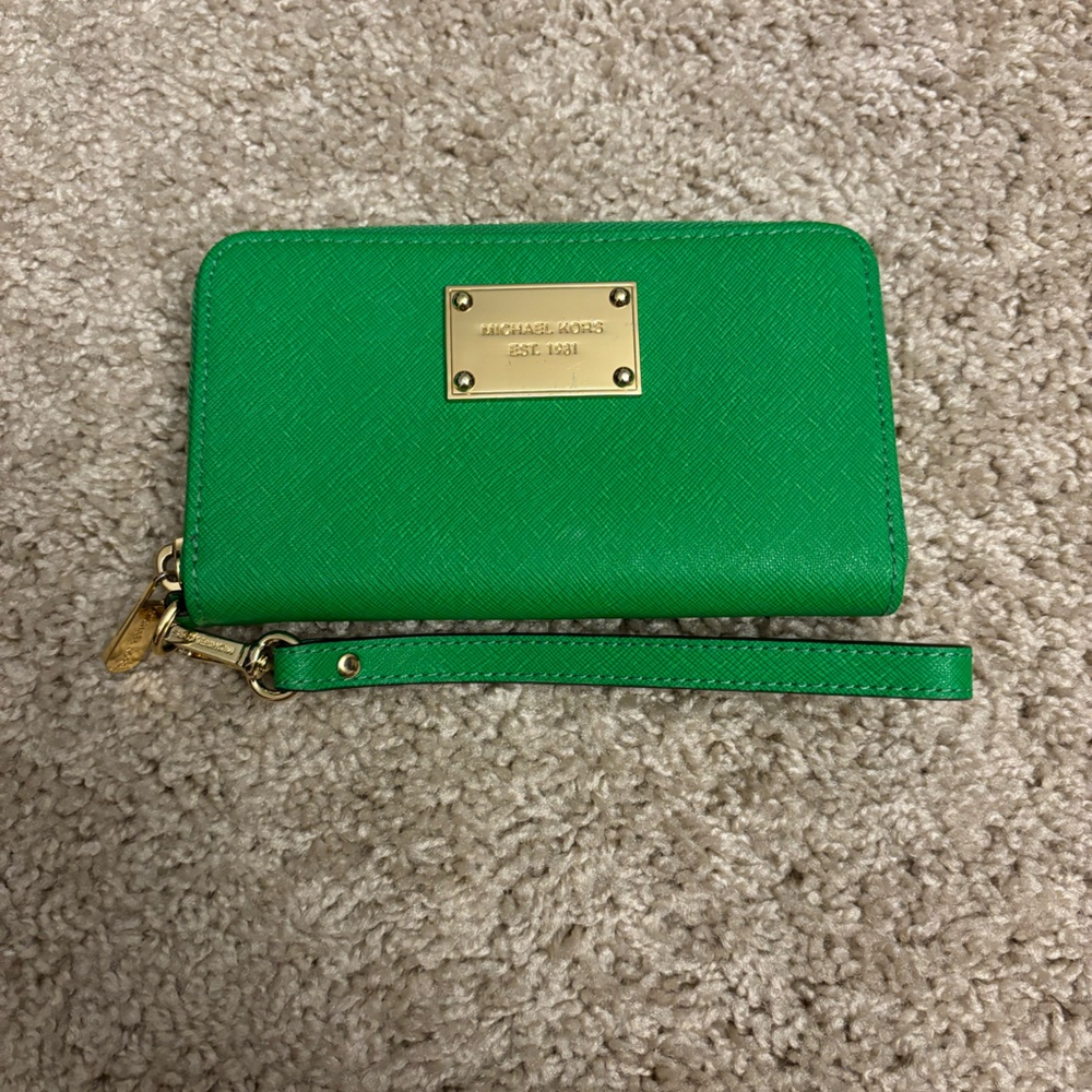 Bright green Michael Kors wrislet/wallet